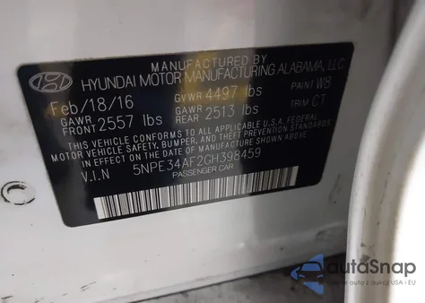 2016 Hyundai Sonata Sport from USA, damaged, VIN 5NPE34AF2GH398459